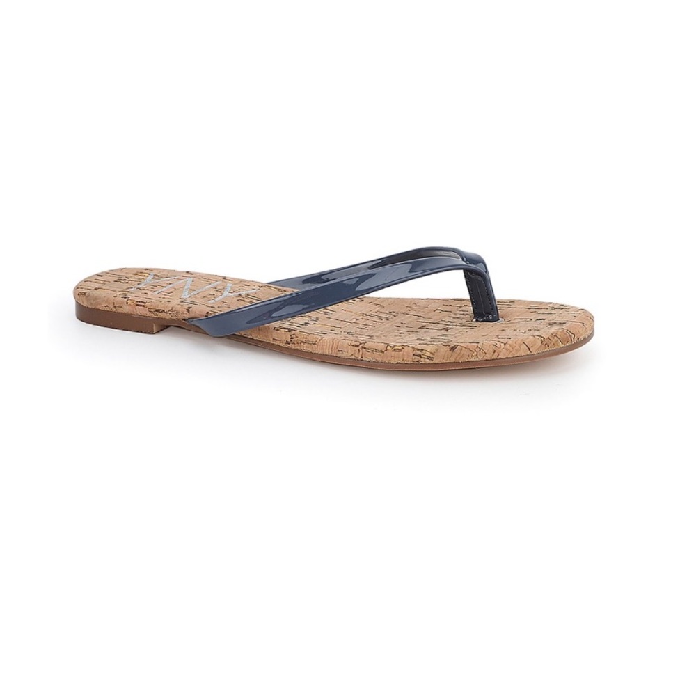 Yosi New York Slate Blue & Cork Olivia Flip Flops Women’s Size 11